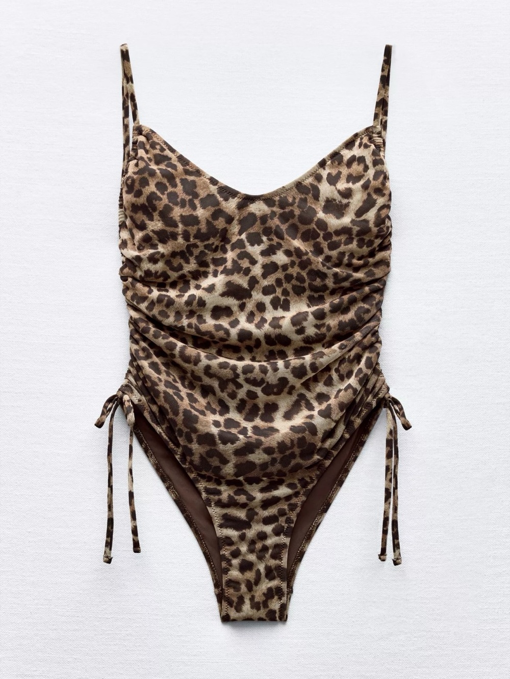 ZARA LEOPARD PRINT TULLE SWIMSUIT